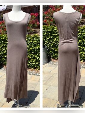 NEW BCBGMaxAzria ribbed taupe maxi dress